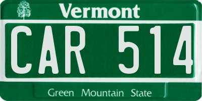 VT license plate CAR514
