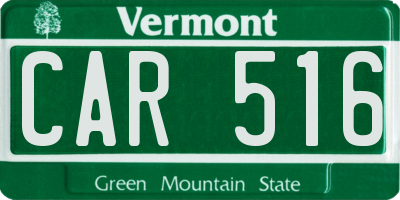 VT license plate CAR516