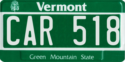 VT license plate CAR518