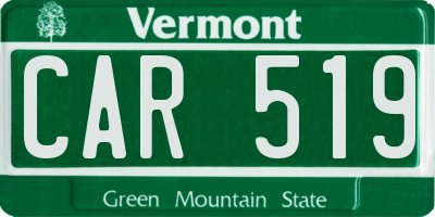 VT license plate CAR519