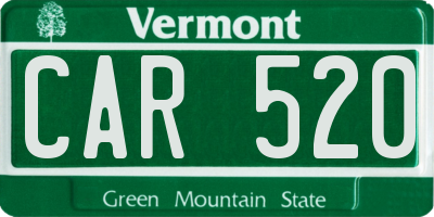 VT license plate CAR520