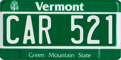 VT license plate CAR521