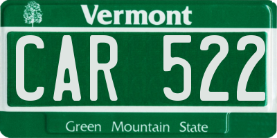 VT license plate CAR522