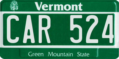 VT license plate CAR524