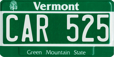 VT license plate CAR525
