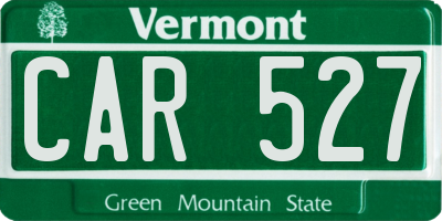 VT license plate CAR527