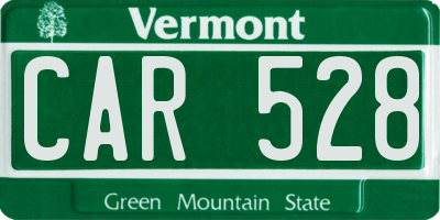 VT license plate CAR528