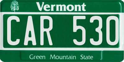 VT license plate CAR530