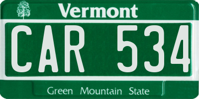 VT license plate CAR534