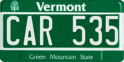 VT license plate CAR535