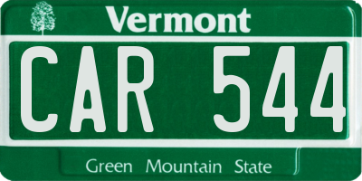 VT license plate CAR544