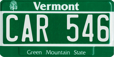 VT license plate CAR546