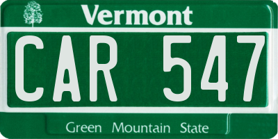 VT license plate CAR547