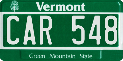 VT license plate CAR548