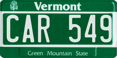 VT license plate CAR549