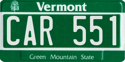 VT license plate CAR551