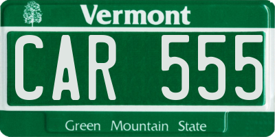 VT license plate CAR555