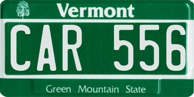 VT license plate CAR556