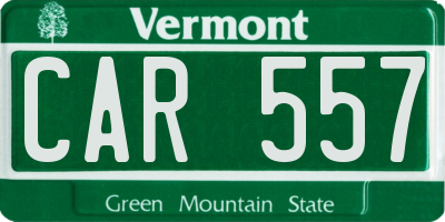 VT license plate CAR557