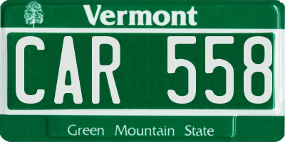 VT license plate CAR558