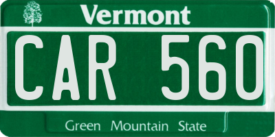 VT license plate CAR560