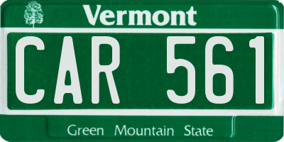 VT license plate CAR561