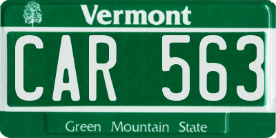 VT license plate CAR563