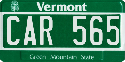 VT license plate CAR565