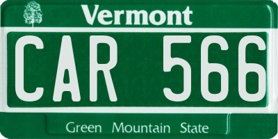 VT license plate CAR566