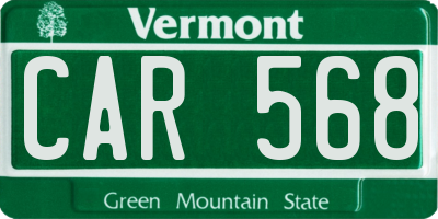 VT license plate CAR568