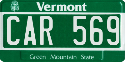 VT license plate CAR569