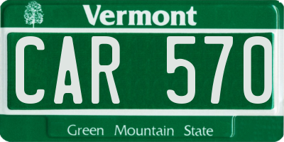 VT license plate CAR570