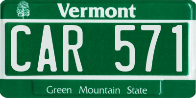 VT license plate CAR571