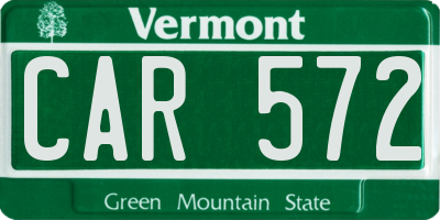 VT license plate CAR572