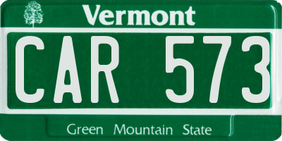 VT license plate CAR573