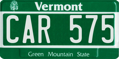 VT license plate CAR575