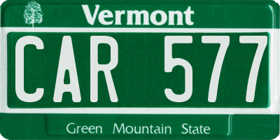 VT license plate CAR577