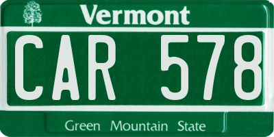 VT license plate CAR578