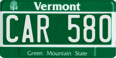 VT license plate CAR580