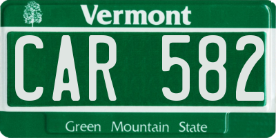 VT license plate CAR582