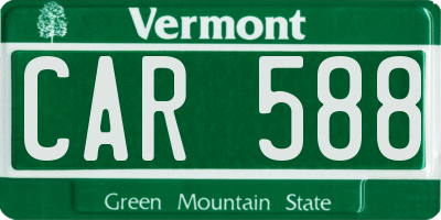 VT license plate CAR588