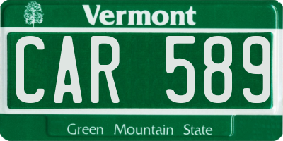 VT license plate CAR589