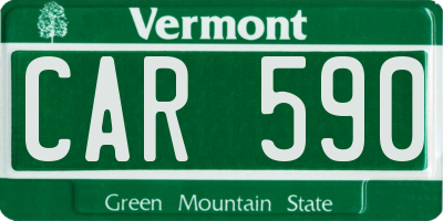 VT license plate CAR590