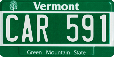 VT license plate CAR591