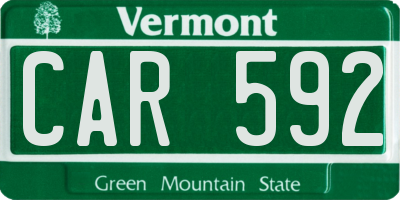 VT license plate CAR592