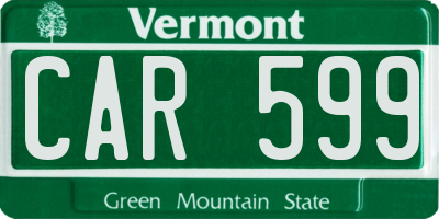 VT license plate CAR599