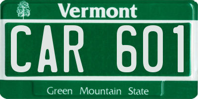 VT license plate CAR601