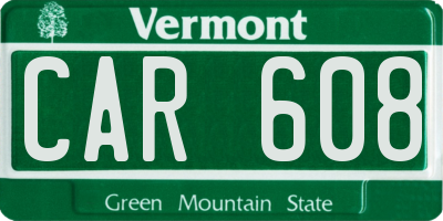 VT license plate CAR608