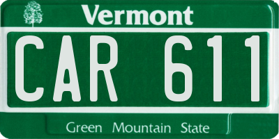 VT license plate CAR611