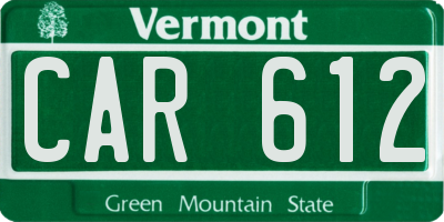 VT license plate CAR612